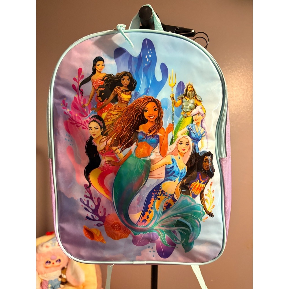 Back To School Backpack - The Little Mermaid! Light Blue, 12x16x4